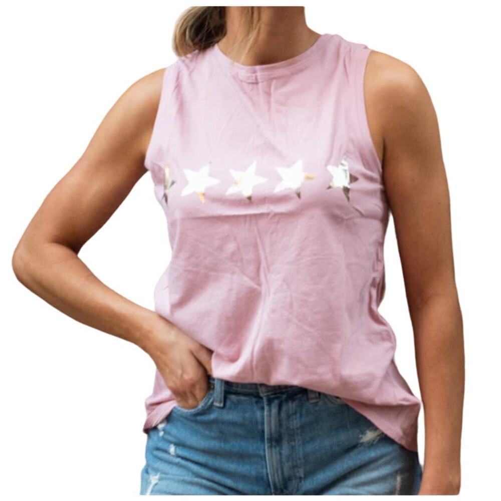Scout Designs Seeing Stars Open Back Tee in Dusty Pink, Size S​​​
